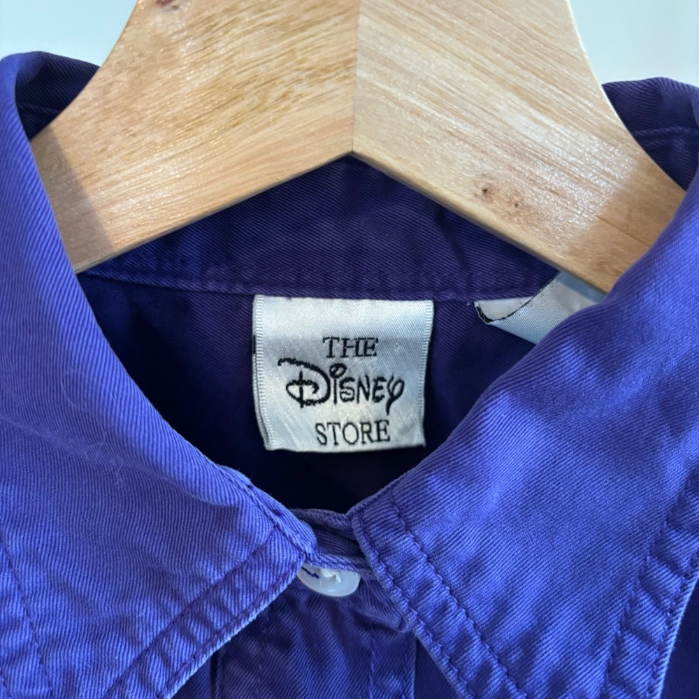 Vintage Disney Store Purple Button Up Seven Dwarfs Embroidered Shirt Women Small - Picture 5 of 10